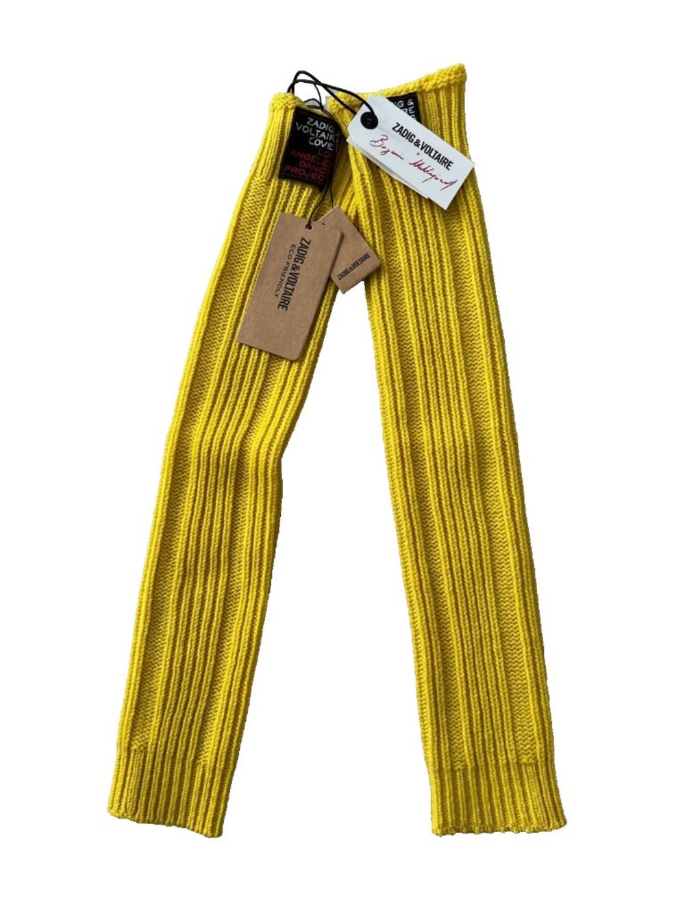 Zadig & Voltaire Loves Los Angeles Dance Project Rib Knit Leg Warmers in Yellow